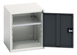 verso shelf cupboard with 1 shelf. WxDxH: 525x550x600mm. RAL 7035/5010 or selected Verso Bench Drawers and Cupboards